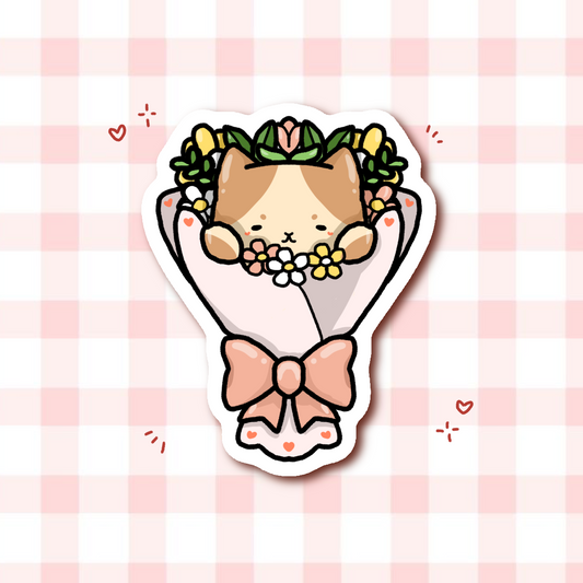 "bouquet cat" sticker