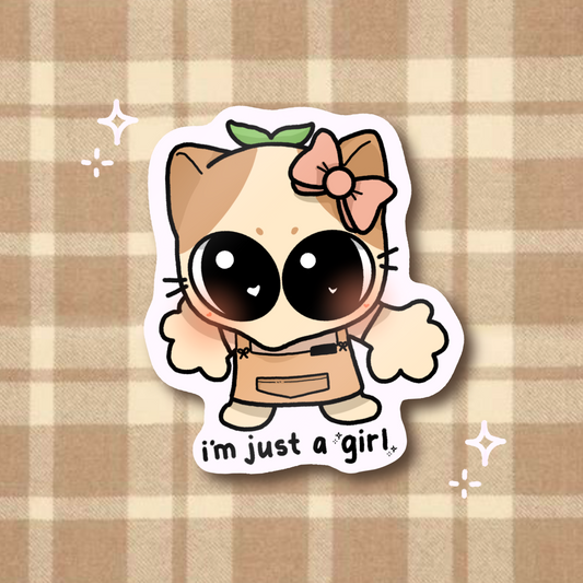"i'm just a girl" sticker